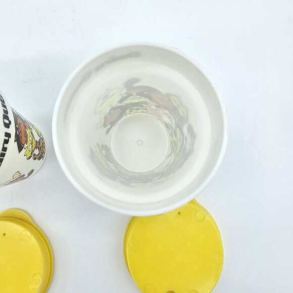 Vintage Dairy Queen Cat Plastic Cup Set Lids Small Limited Edition 2 USA AOP MCM - Picture 13 of 16